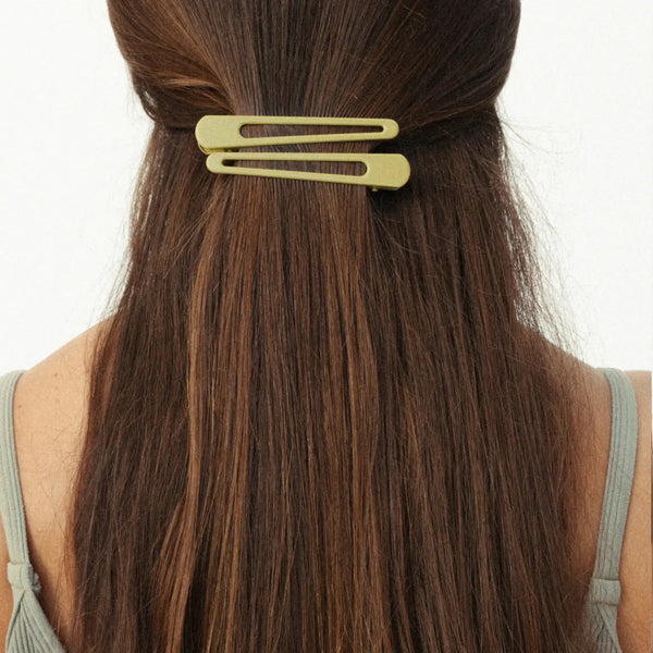 Triangle Hair Clip in Olive